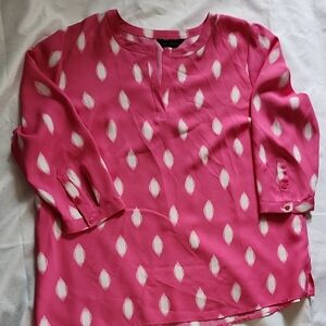 JM Collection Pink and White Blouse